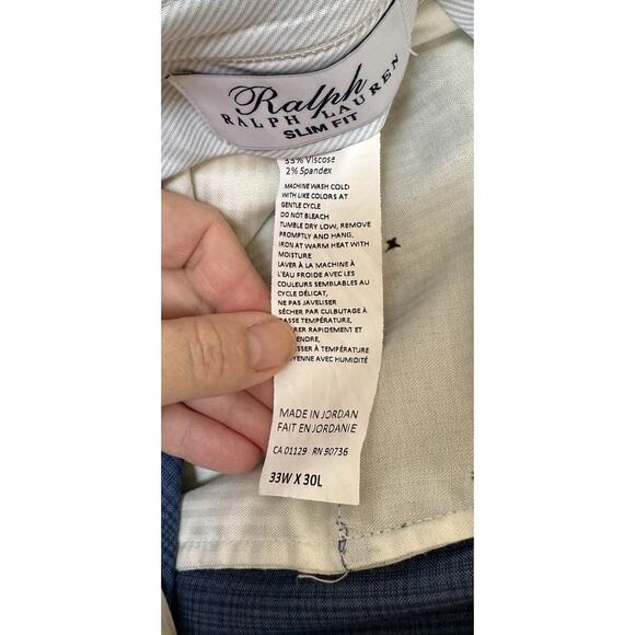 Ralph Lauren Dress Pants Men's 33x30 Regular Fit Stretch Navy Slacks - Picture 8 of 8